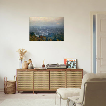 Mount Hood and the Valley of the Willamette - Childe Hassam Brushed Aluminum Print - 70x100 cm / 28x40 inches | Childe Hassam Aluminum Print | Childe Hassam Prints
