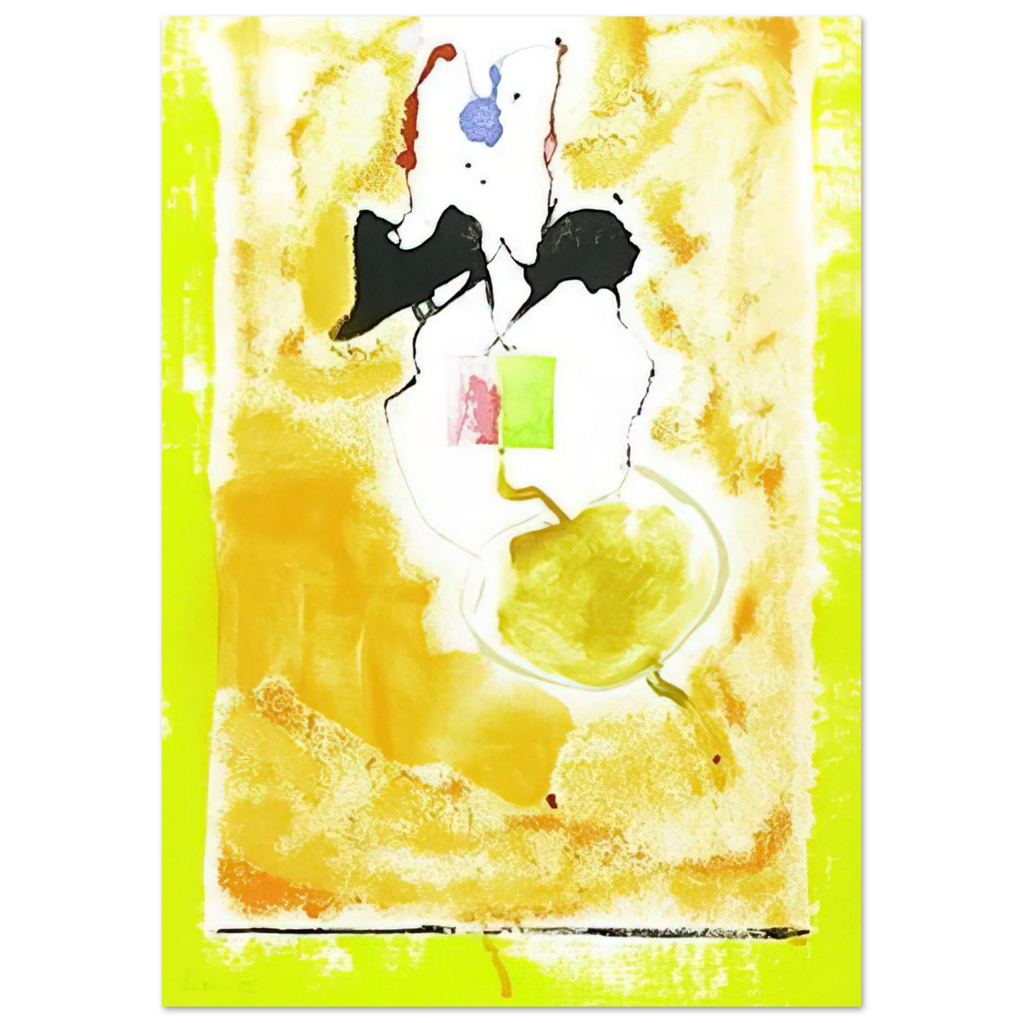 Helen Frankenthaler - Solar Imp - 2001 Wall art - 27x35 cm / 11x14 inches - Premium Wooden Framed Poster With Fine Art Paper-canvas - Black frame