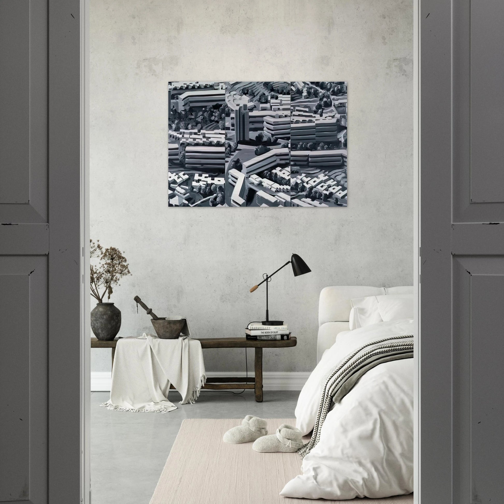 TOWNSCAPE TR 1969 - Gerhard Richter Brushed Aluminum Print - 70x100 cm / 28x40 inches | Gerhard Richter Aluminum Print | Gerhard Richter Prints