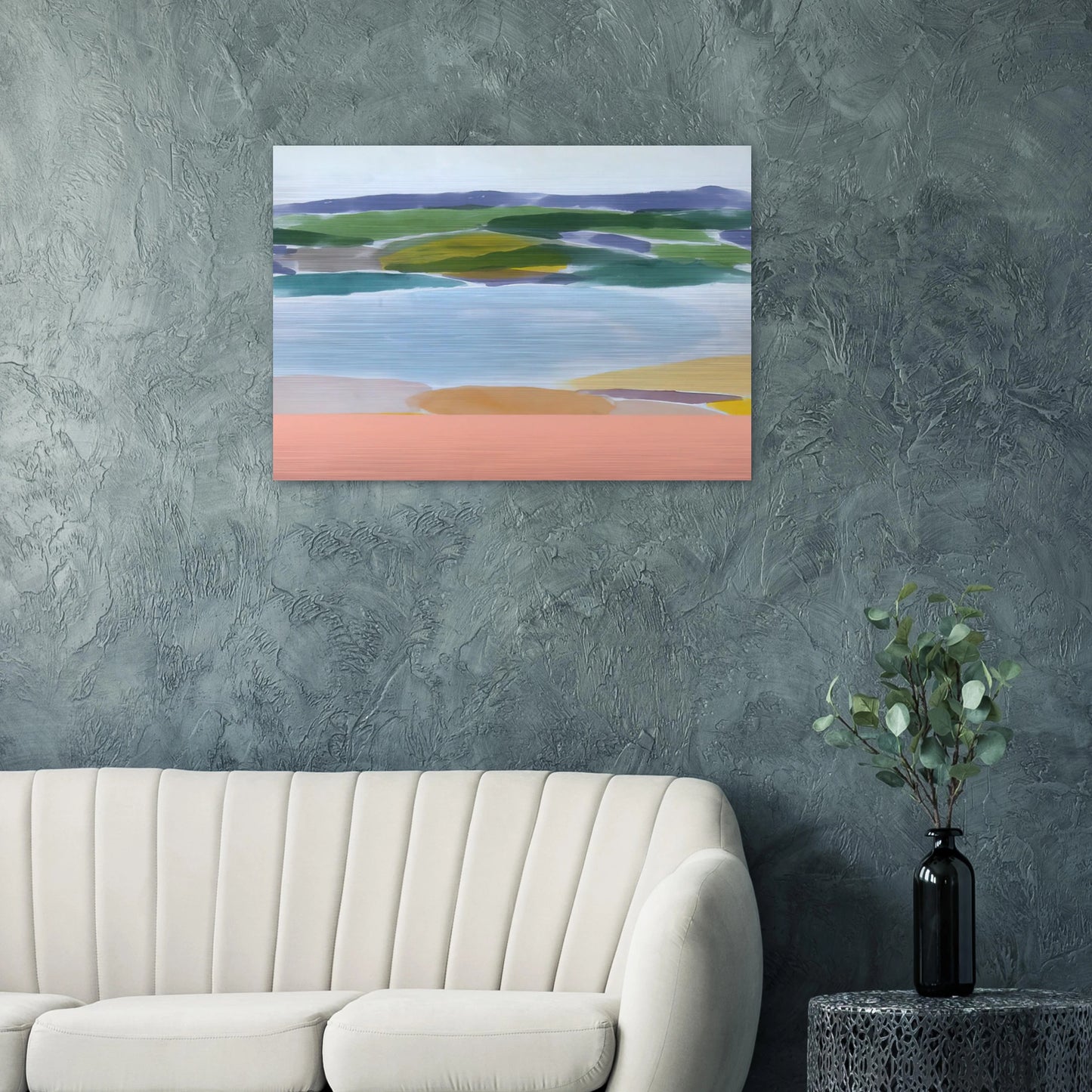 Survival's Shore - 1980 - Ronnie Landfield Brushed Aluminum Print - 70x100 cm / 28x40 inches | Ronnie Landfield Aluminum Print | Ronnie Landfield Prints