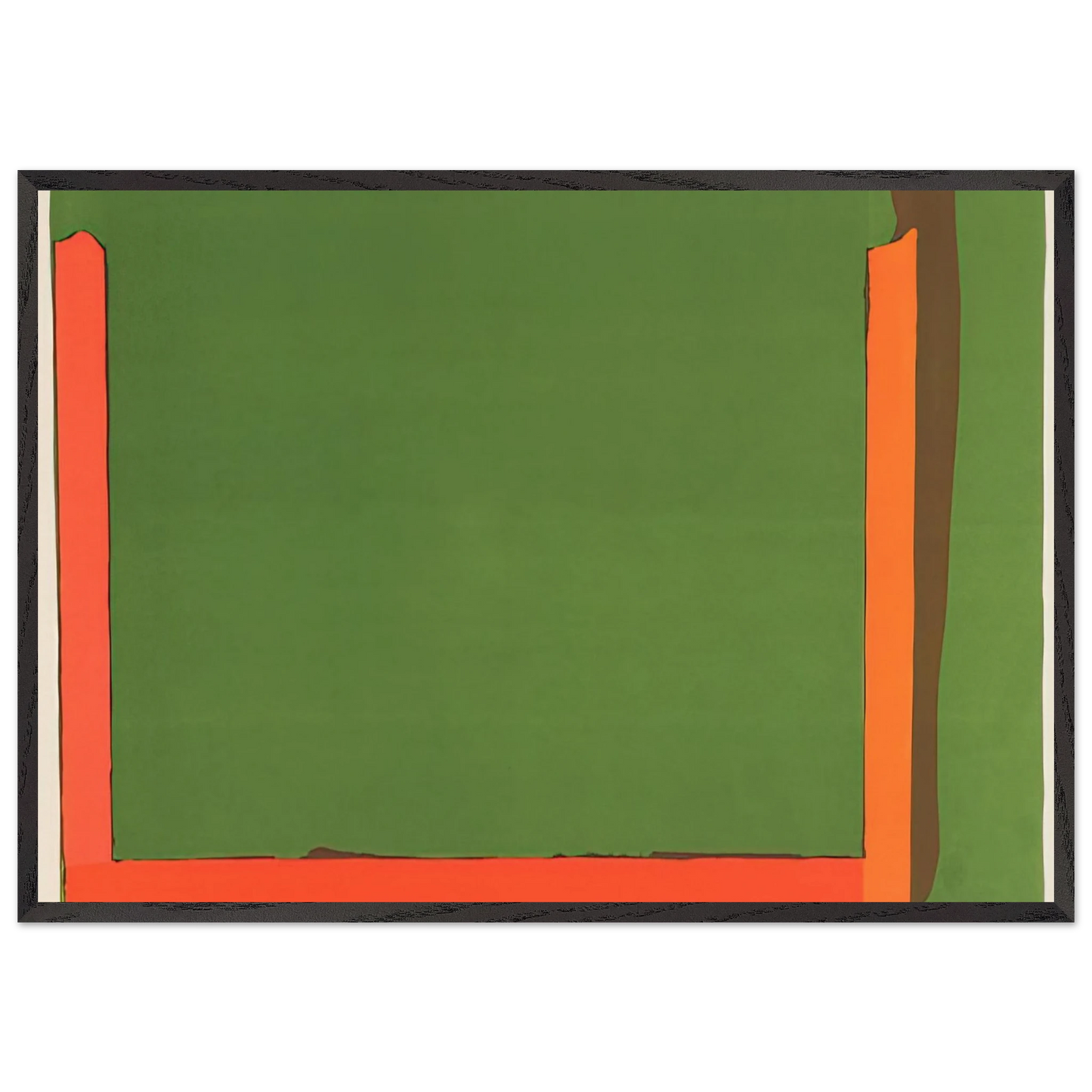 Untitled Litograph - Color Field Painting - John Hoyland 70x100 cm / 28x40 inches Framed Art Print – Black Wooden Frame