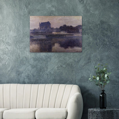 Vernon Church in Fog - claude monet Brushed Aluminum Print - 70x100 cm / 28x40 inches | claude monet Aluminum Print | claude monet Prints