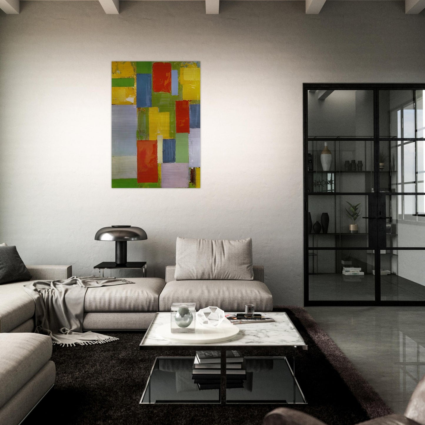Abstract Euphony - Hans Hofmann Brushed Aluminum Print - 70x100 cm / 28x40 inches | Hans Hofmann Aluminum Print | Hans Hofmann Prints