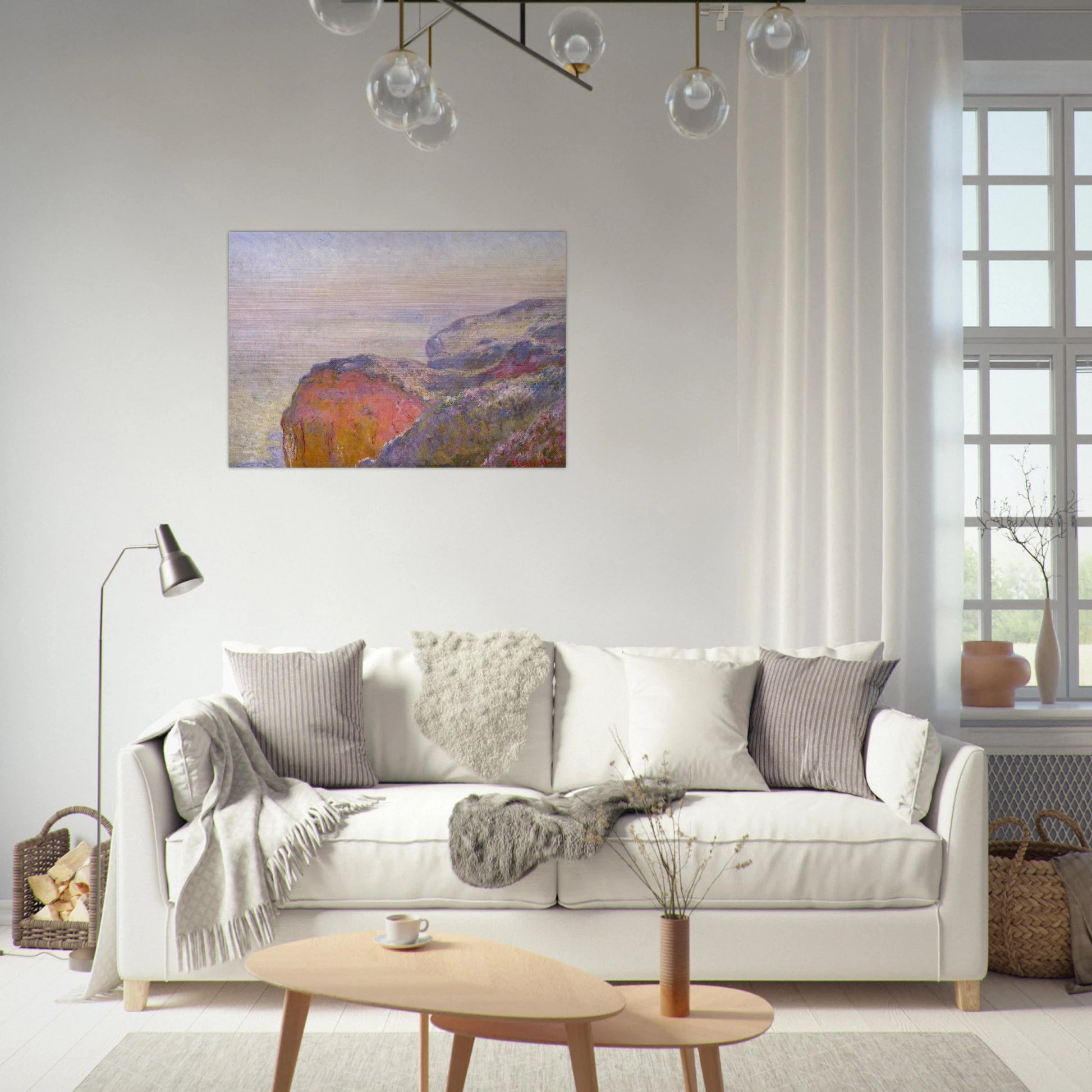 Cliff near Dieppe in the Morning - claude monet Brushed Aluminum Print - 70x100 cm / 28x40 inches | claude monet Aluminum Print | claude monet Prints