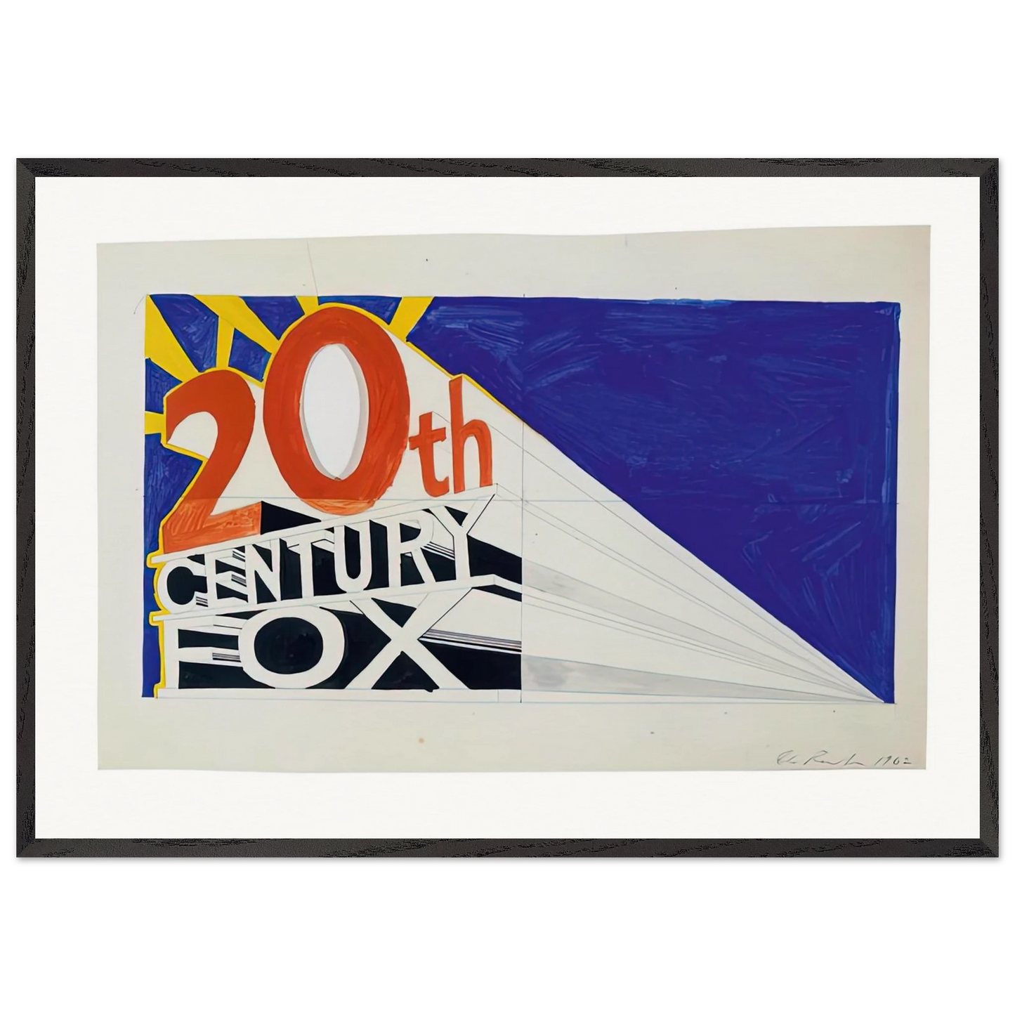 TRADEMARK 3 1962 - Edward Ruscha 70x100 cm / 28x40 inches Framed Art Print – Black Wooden Frame