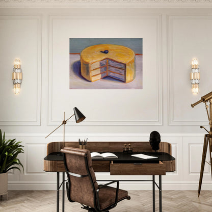 Lemon Cake - 1964 - Wayne Thiebaud Brushed Aluminum Print - 70x100 cm / 28x40 inches | Wayne Thiebaud Aluminum Print | Wayne Thiebaud Prints