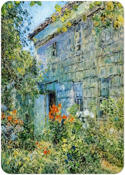 Old House and Garden, East Hampton By Childe Hassam Pack of 10 Post Cards | Childe Hassam Post Cards | A6 (10.5 x 14.8 cm) - 4.1 x 5.8 inches