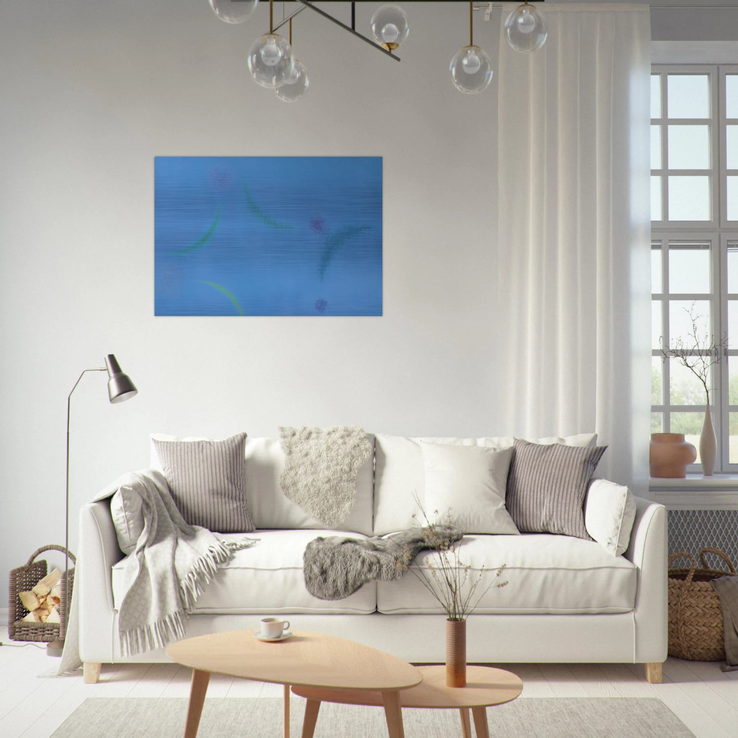 Energien im Blau - 1949 - Max Bill Brushed Aluminum Print - 70x100 cm / 28x40 inches | Max Bill Aluminum Print | Max Bill Prints