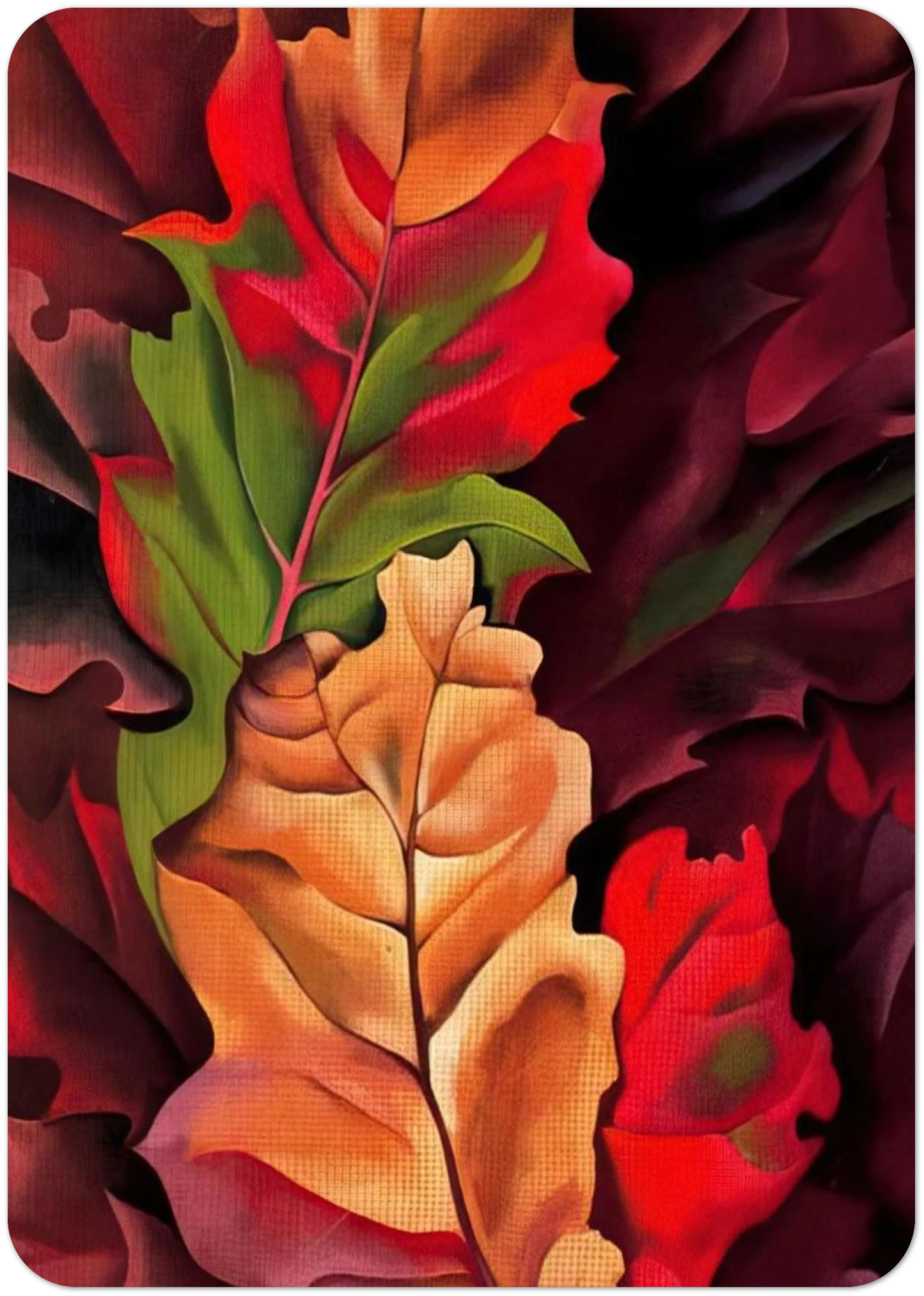 Autumn Leaves - Lake George, N.Y. By Georgia O'Keeffe Pack of 10 Post Cards | Georgia O'Keeffe Post Cards | A6 (10.5 x 14.8 cm) - 4.1 x 5.8 inches