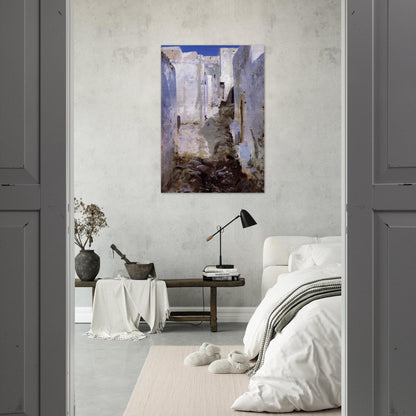 A Street in Algiers - John Singer Sargent Brushed Aluminum Print - 70x100 cm / 28x40 inches | John Singer Sargent Aluminum Print | John Singer Sargent Prints
