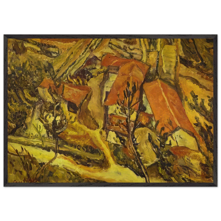 LANDSCAPE N7 - Chaim Soutine 70x100 cm / 28x40 inches Framed Art Print – Black Wooden Frame