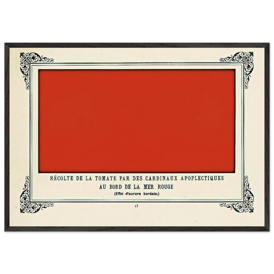 Apoplectic Cardinals Harvesting Tomatoes on the Shore of the Red Sea Study of the Aurora Borealis - Alphonse Allais 70x100 cm / 28x40 inches Framed Art Print – Black Wooden Frame