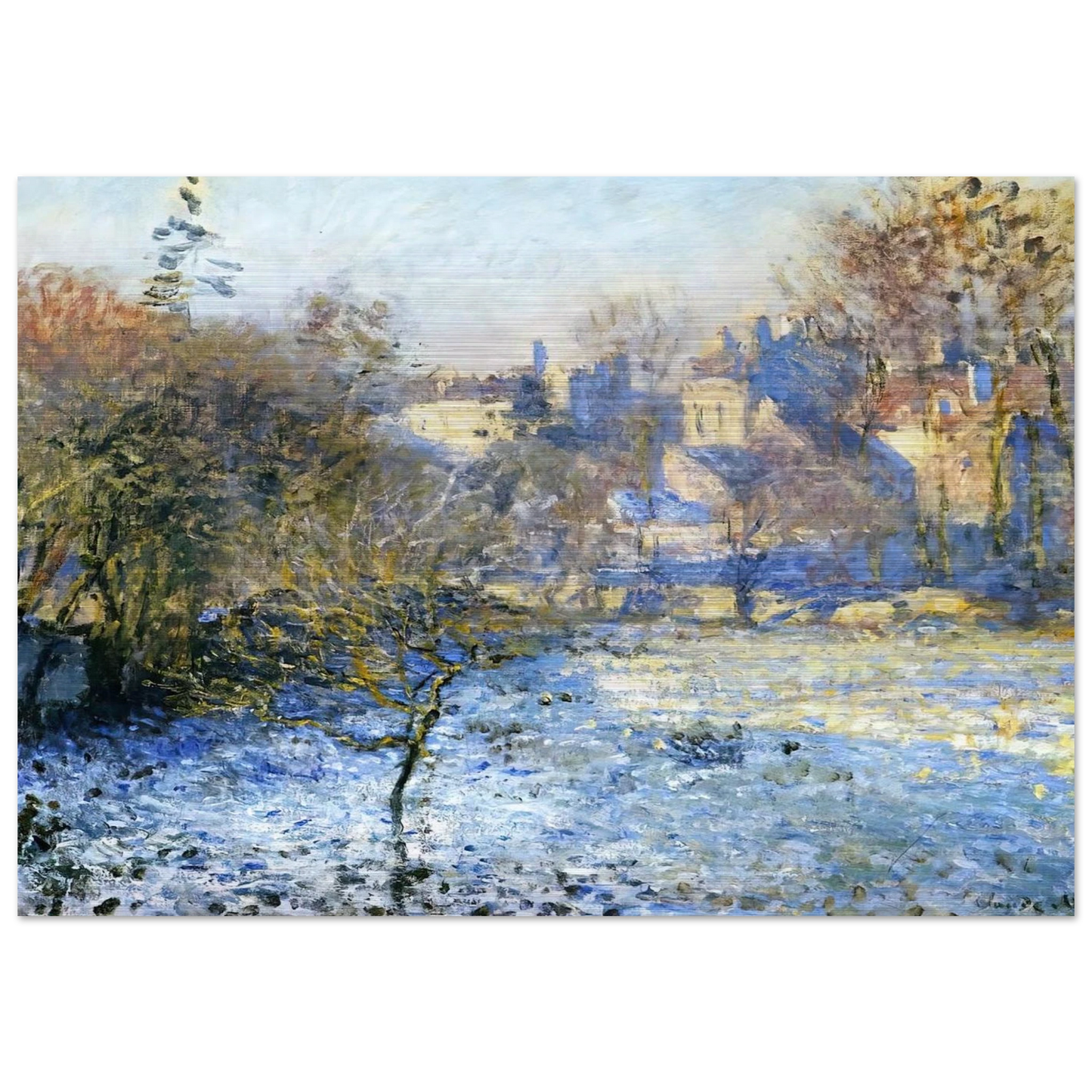 Frost - claude monet Brushed Aluminum Print - 70x100 cm / 28x40 inches | claude monet Aluminum Print | claude monet Prints