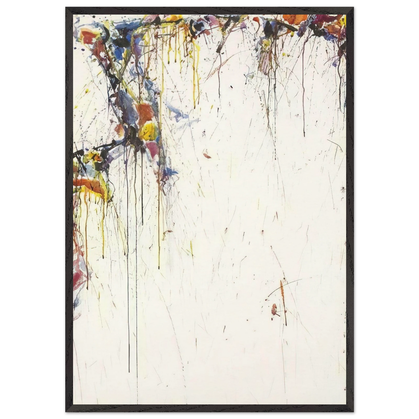 Japan Line Series No 1  Composition  - Sam Francis 70x100 cm / 28x40 inches Framed Art Print – Black Wooden Frame