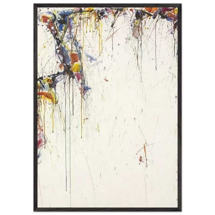 Japan Line Series No 1  Composition  - Sam Francis 70x100 cm / 28x40 inches Framed Art Print – Black Wooden Frame