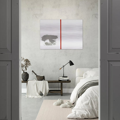 Ohne Titel mit rotem Strich - 1970 - Blinky Palermo Brushed Aluminum Print - 70x100 cm / 28x40 inches | Blinky Palermo Aluminum Print | Blinky Palermo Prints