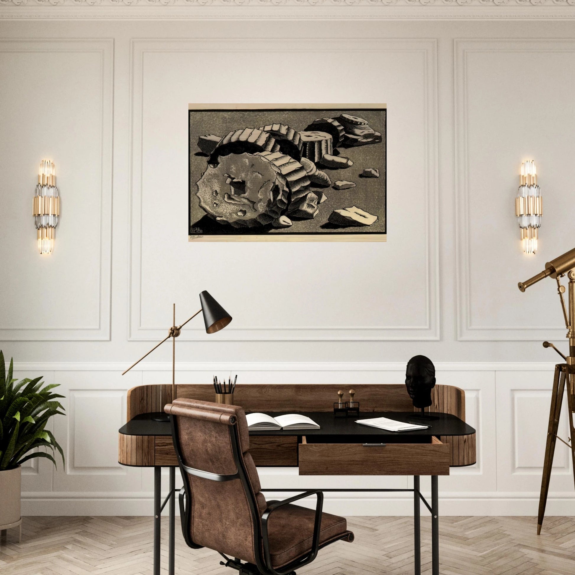 SELINUNTE SICILY OCTOBER 1935 1935 - MC Escher Brushed Aluminum Print - 70x100 cm / 28x40 inches | MC Escher Aluminum Print | MC Escher Prints
