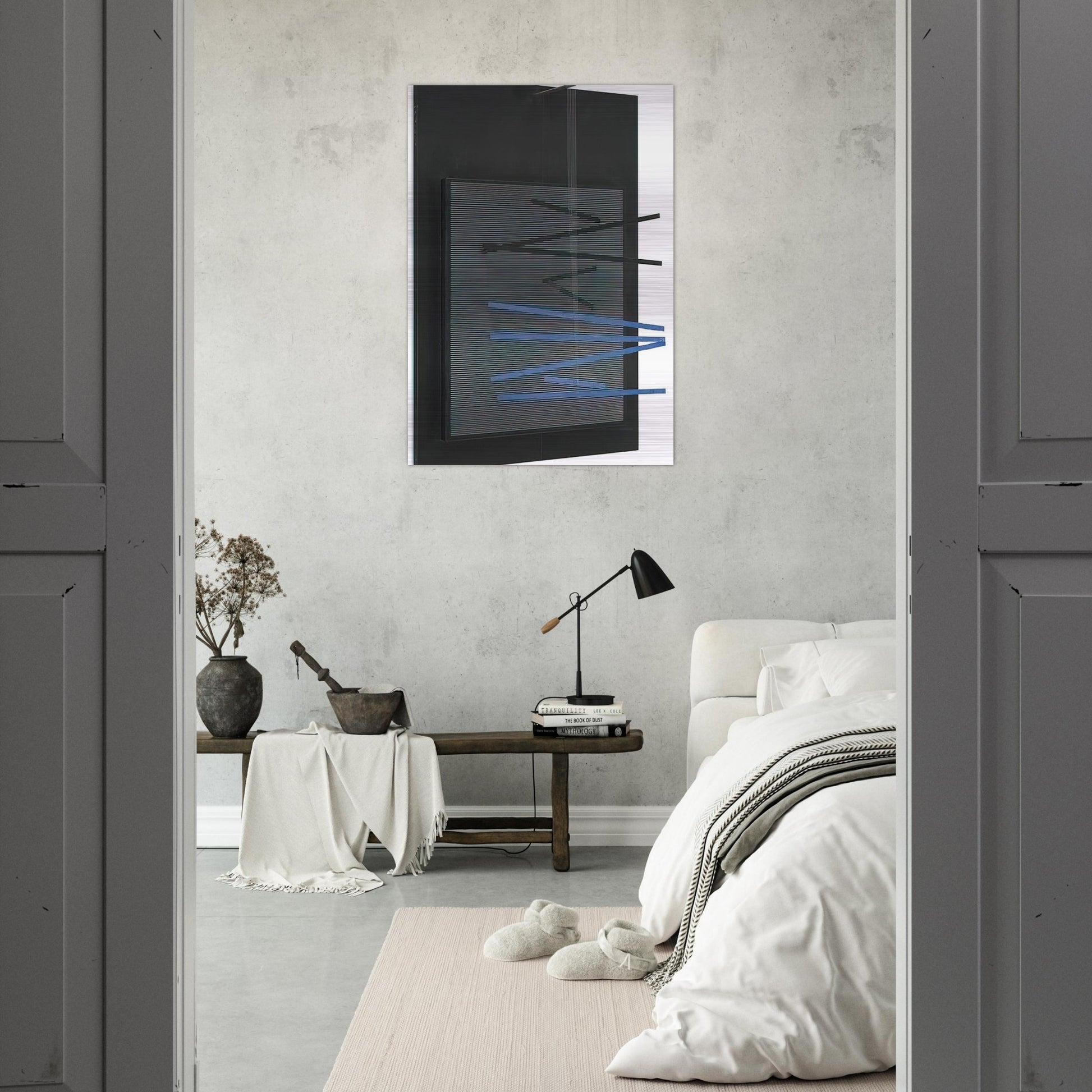 PETITE VIBRATION BRIQUE ET NOIRE 1966 - Jesus Rafael Soto Brushed Aluminum Print - 70x100 cm / 28x40 inches | Jesus Rafael Soto Aluminum Print | Jesus Rafael Soto Prints
