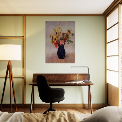 VASE OF FLOWERS - Odilon Redon Brushed Aluminum Print - 70x100 cm / 28x40 inches | Odilon Redon Aluminum Print | Odilon Redon Prints