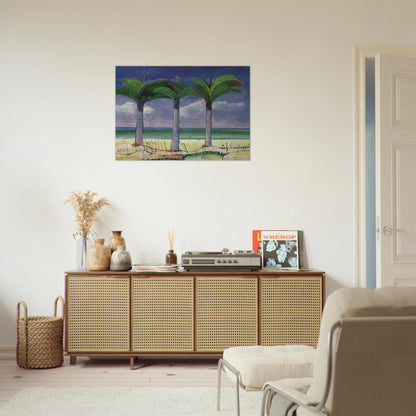 Praia com Três Coqueiros - 1995 - Aldemir Martins Brushed Aluminum Print - 70x100 cm / 28x40 inches | Aldemir Martins Aluminum Print | Aldemir Martins Prints