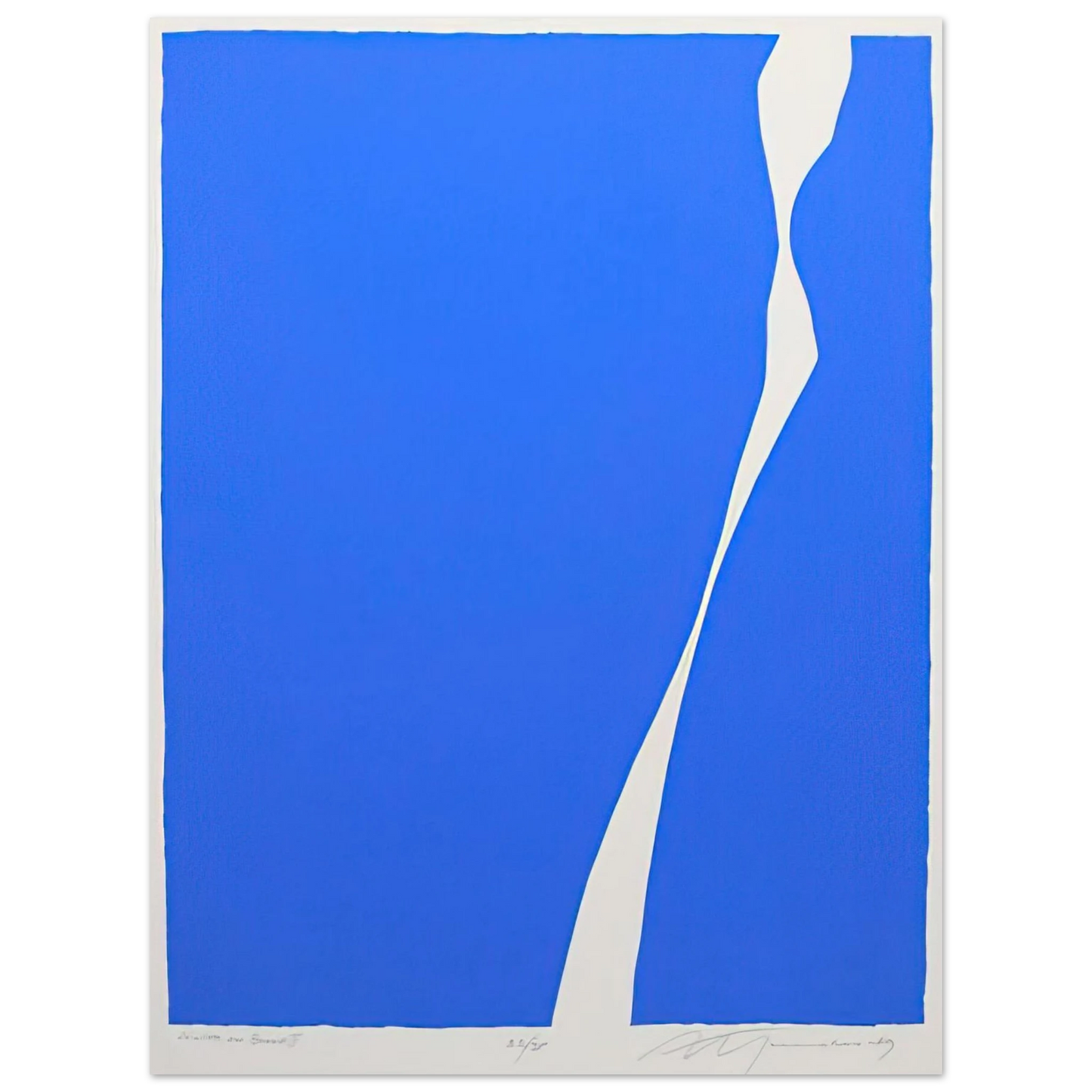 Adja Yunkers - White On Blue II - 1969  75x100 cm / 30x40inches Fine Art Poster