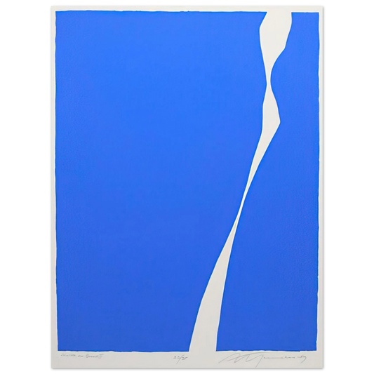 Adja Yunkers - White On Blue II - 1969  75x100 cm / 30x40inches Fine Art Poster