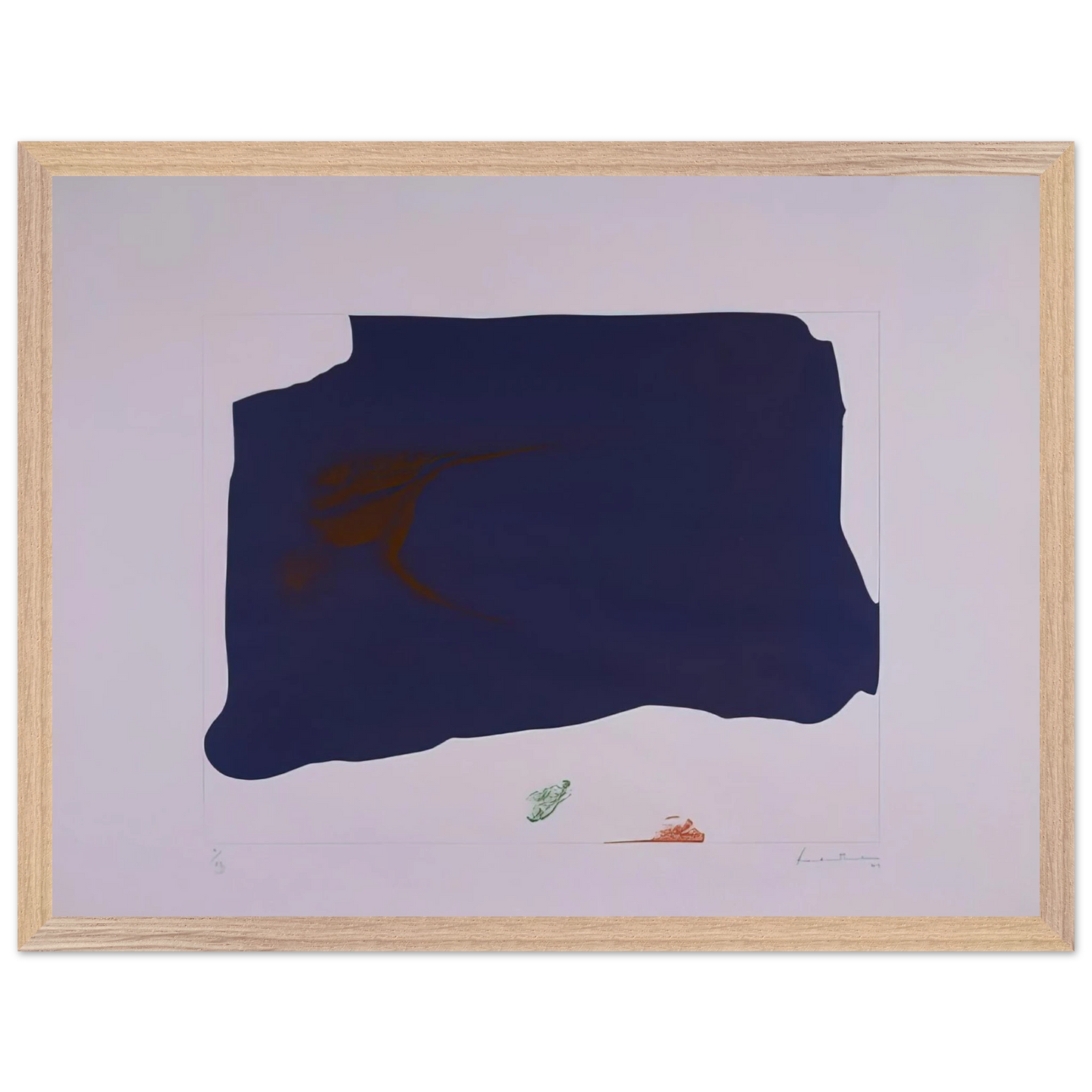 Helen Frankenthaler - Variation II on Mauve Corner - 1969 Wall art - 30x30 cm / 12x12 inches - Premium Wooden Framed Poster With Fine Art Paper-canvas - Black frame