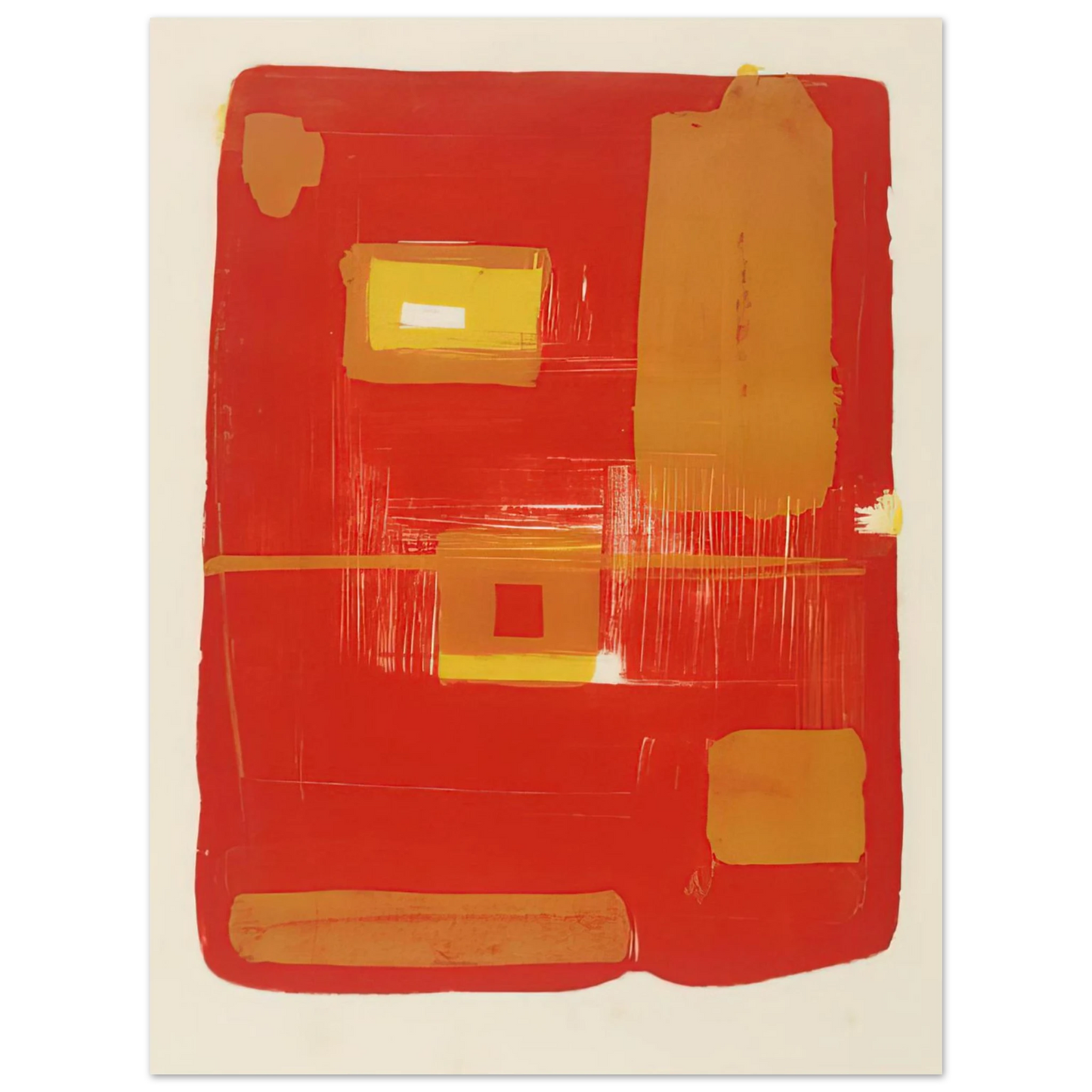 Patrick Heron - Red and Yellow Image - 1958  75x100 cm / 30x40inches Fine Art Poster