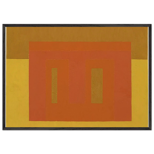 VARIANT ADOBE SOUTHERN CLIMATE 1948 - Josef Albers 70x100 cm / 28x40 inches Framed Art Print – Black Wooden Frame