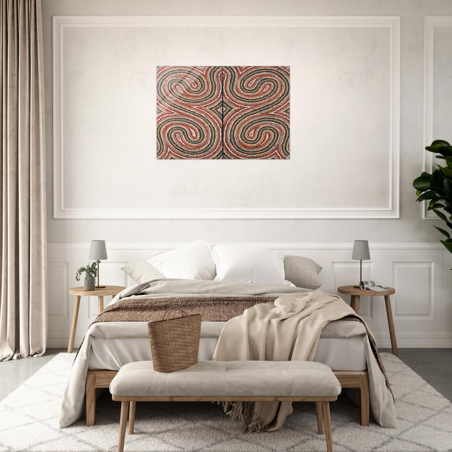 Worm Dreaming - 1999 - Clifford Possum Tjapaltjarri Acrylic Print - 70x100 cm / 28x40″ inches