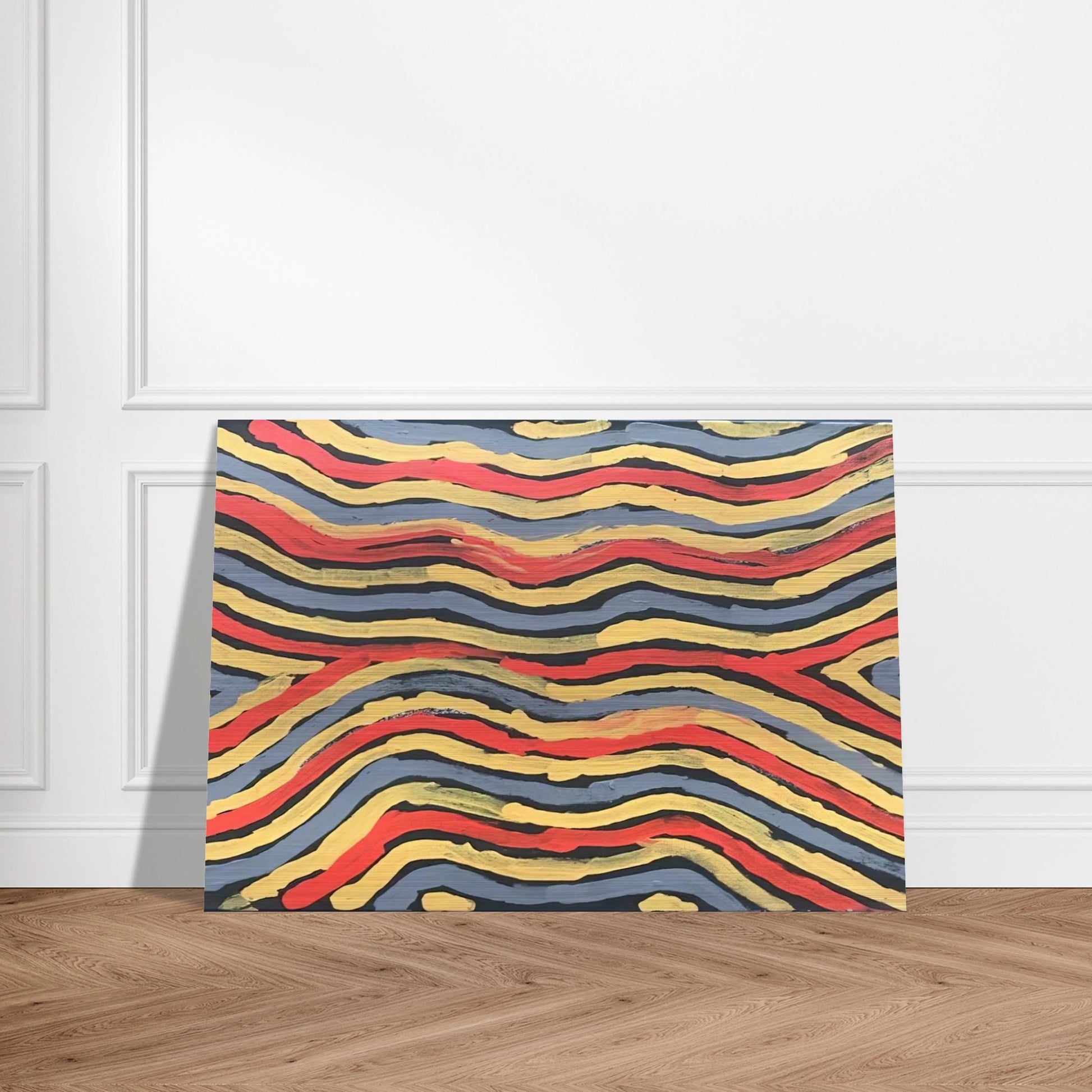 Worm Dreaming - 1997 - Clifford Possum Tjapaltjarri Brushed Aluminum Print - 70x100 cm / 28x40 inches | Clifford Possum Tjapaltjarri Aluminum Print | Clifford Possum Tjapaltjarri Prints