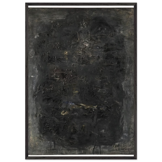 Jarbas - 1959 - Emil Schumacher 70x100 cm / 28x40 inches Framed Art Print – Black Wooden Frame