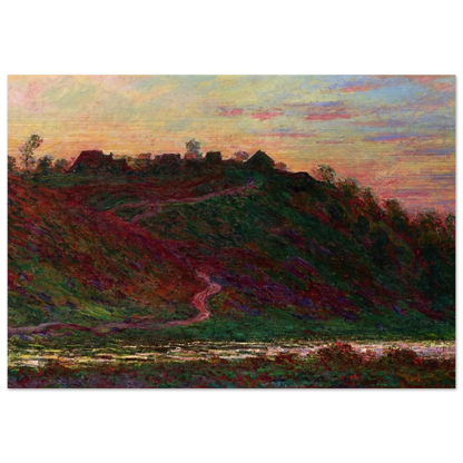 The Village of La Roche-Blond, Sunset - claude monet Brushed Aluminum Print - 70x100 cm / 28x40 inches | claude monet Aluminum Print | claude monet Prints