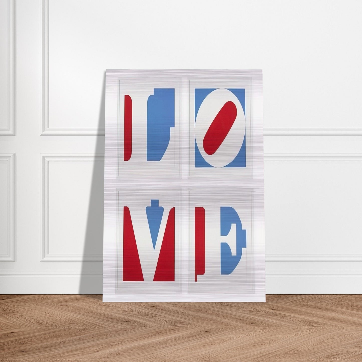 Four Panel Love - Robert Indiana Brushed Aluminum Print - 70x100 cm / 28x40 inches | Robert Indiana Aluminum Print | Robert Indiana Prints