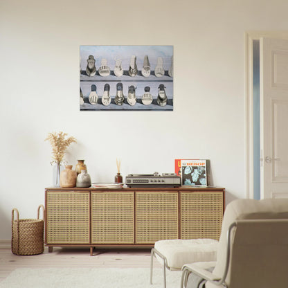 Shoe Rows - 1975 - Wayne Thiebaud Brushed Aluminum Print - 70x100 cm / 28x40 inches | Wayne Thiebaud Aluminum Print | Wayne Thiebaud Prints