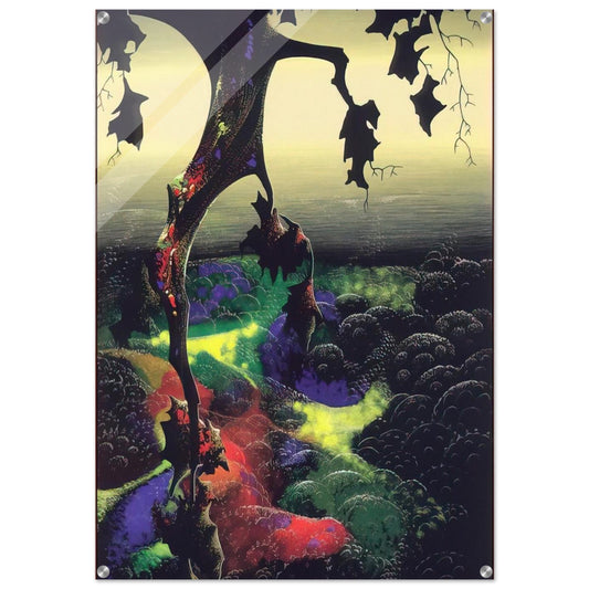 Crimson Red and Gold - Eyvind Earle Acrylic Print - 70x100 cm / 28x40″ inches
