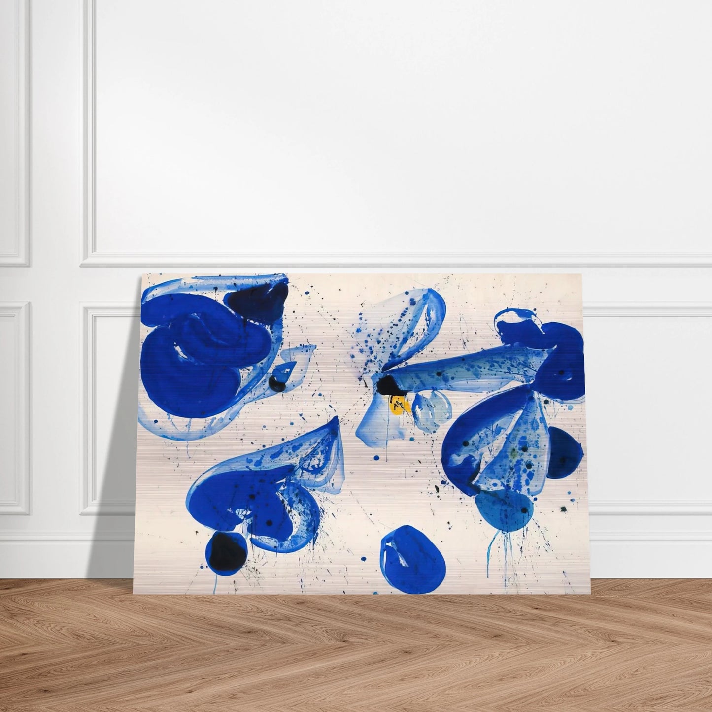 Untitled  Blue Balls from Cross #9  - Sam Francis Brushed Aluminum Print - 70x100 cm / 28x40 inches | Sam Francis Aluminum Print | Sam Francis Prints