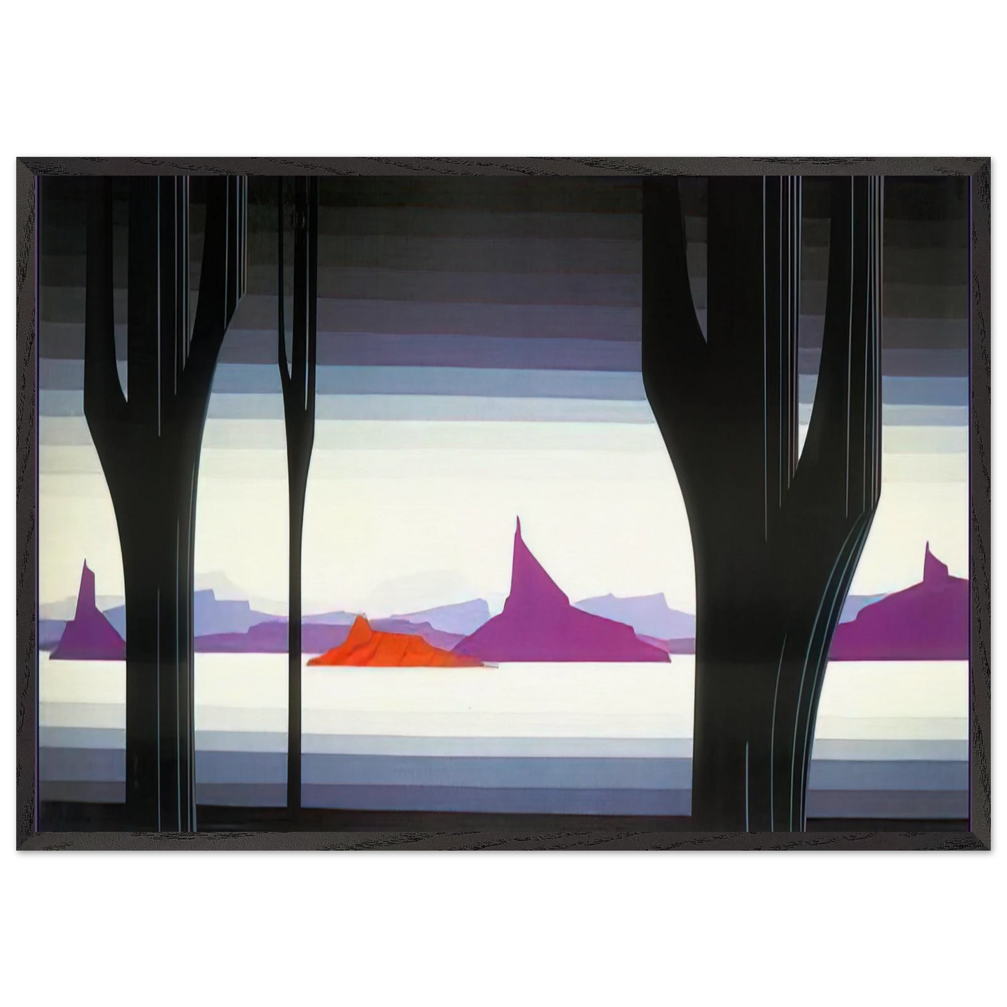 Saguaro - Eyvind Earle 70x100 cm / 28x40 inches Framed Art Print – Black Wooden Frame
