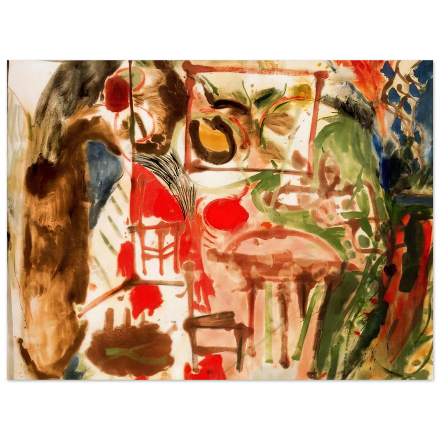 Helen Frankenthaler - Interior - 1957 Wall art - 45x60 cm / 18x24 inches - Premium Wooden Framed Poster With Fine Art Paper-canvas - Wood frame