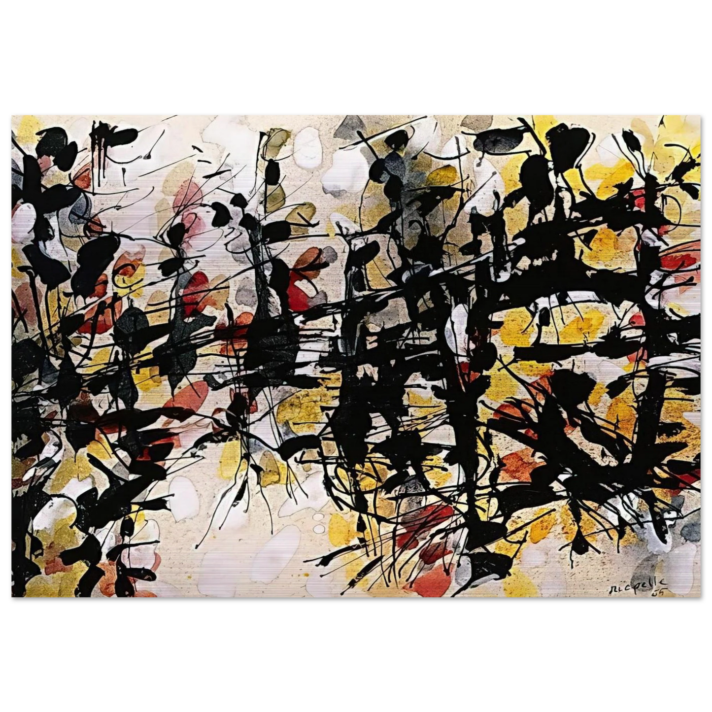 Untitled - Jean-Paul Riopelle Brushed Aluminum Print - 70x100 cm / 28x40 inches | Jean-Paul Riopelle Aluminum Print | Jean-Paul Riopelle Prints