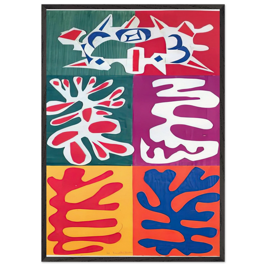 PANEL WITH MASK 1947 - Henri Matisse 70x100 cm / 28x40 inches Framed Art Print – Black Wooden Frame