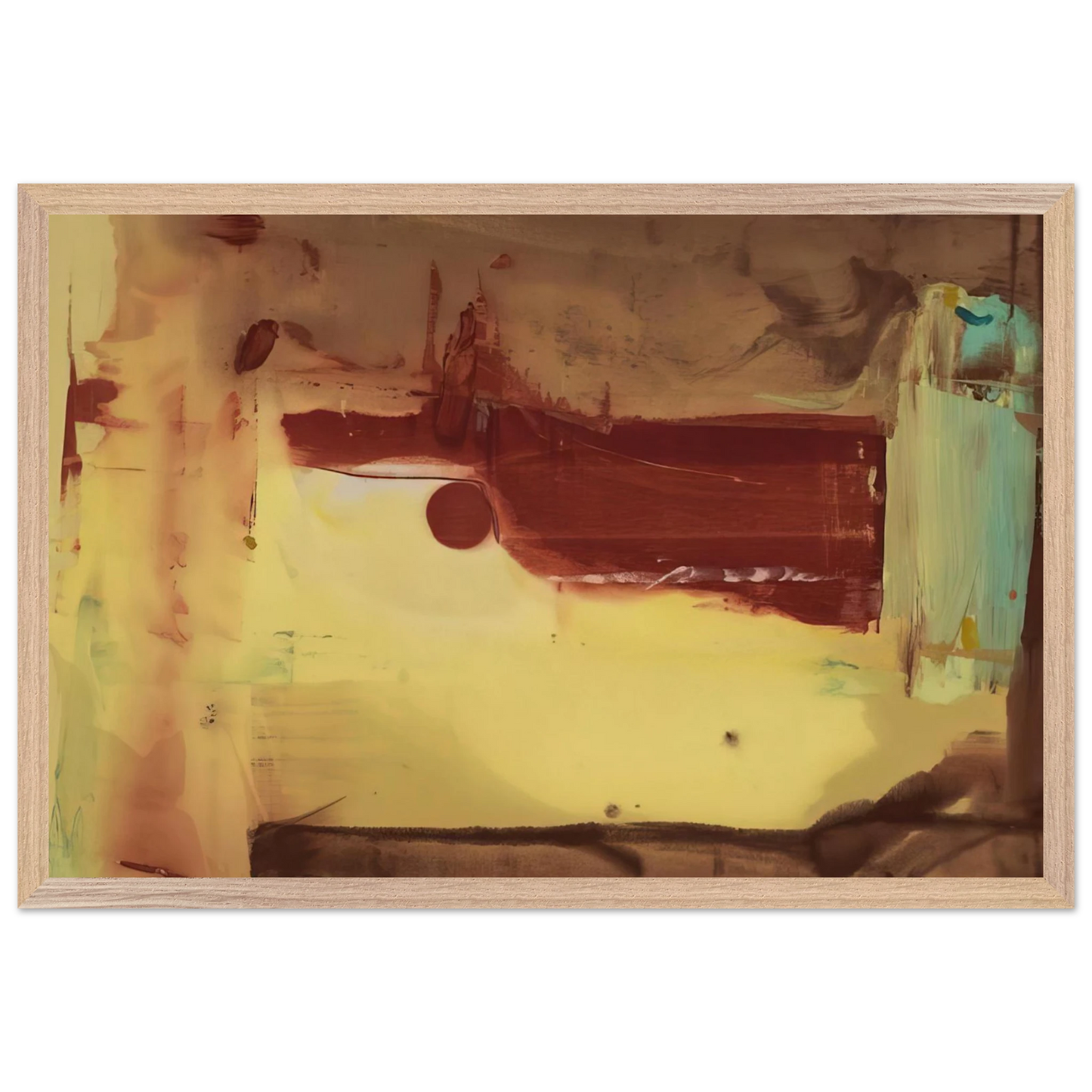 Helen Frankenthaler - Desert Pass - 1976 Wall art - 40x50 cm / 16x20 inches - Premium Wooden Framed Poster With Fine Art Paper-canvas - Wood frame