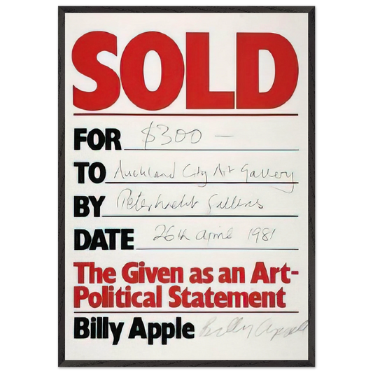 Sold - 1981 - Billy Apple 70x100 cm / 28x40 inches Framed Art Print – Black Wooden Frame
