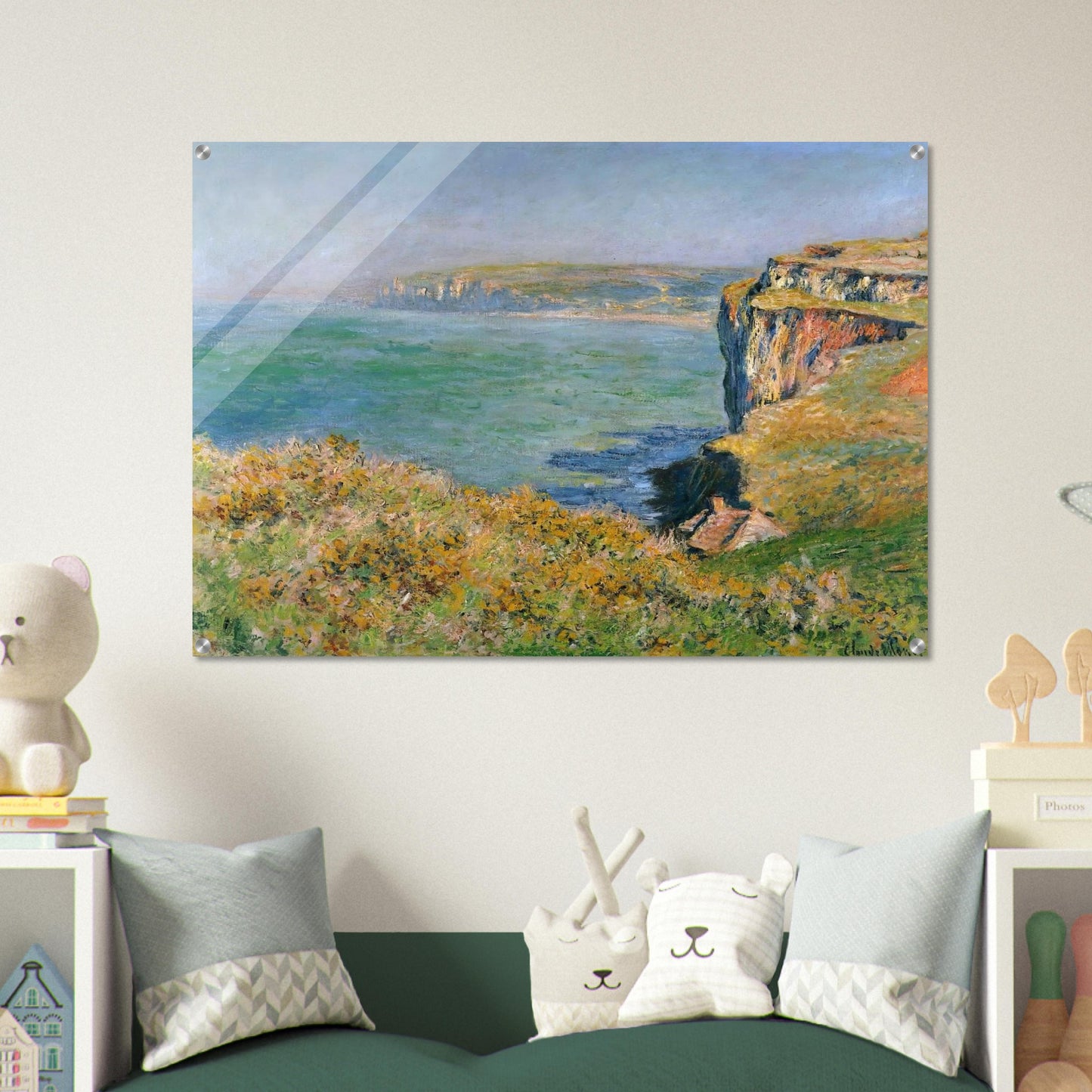 Cliff at Grainval - claude monet Acrylic Print - 70x100 cm / 28x40″ inches