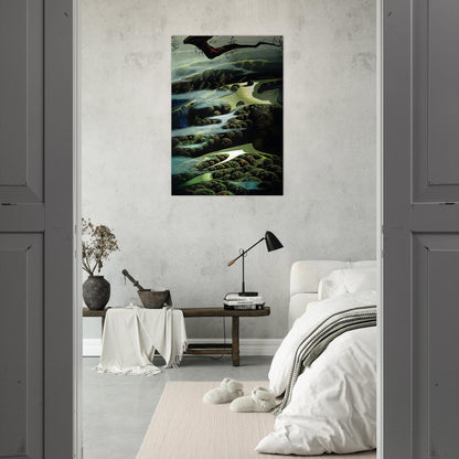 Carmel Valley Memory - Eyvind Earle Brushed Aluminum Print - 70x100 cm / 28x40 inches | Eyvind Earle Aluminum Print | Eyvind Earle Prints