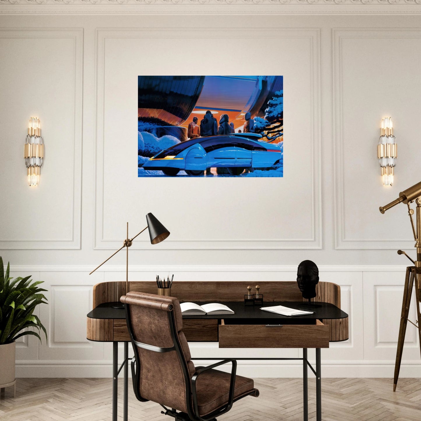 Syd Mead - Syd Mead Brushed Aluminum Print - 70x100 cm / 28x40 inches | Syd Mead Aluminum Print | Syd Mead Prints