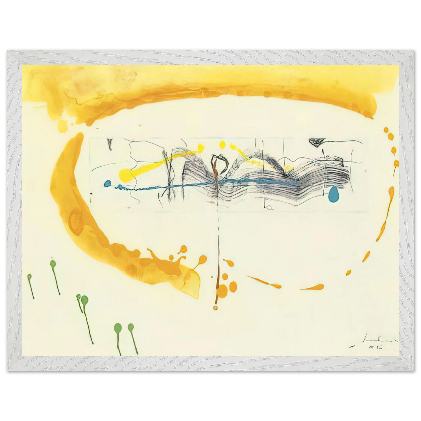 Helen Frankenthaler - Making Music - 2000 Wall art - 40x50 cm / 16x20 inches - Premium Wooden Framed Poster With Fine Art Paper-canvas - Wood frame