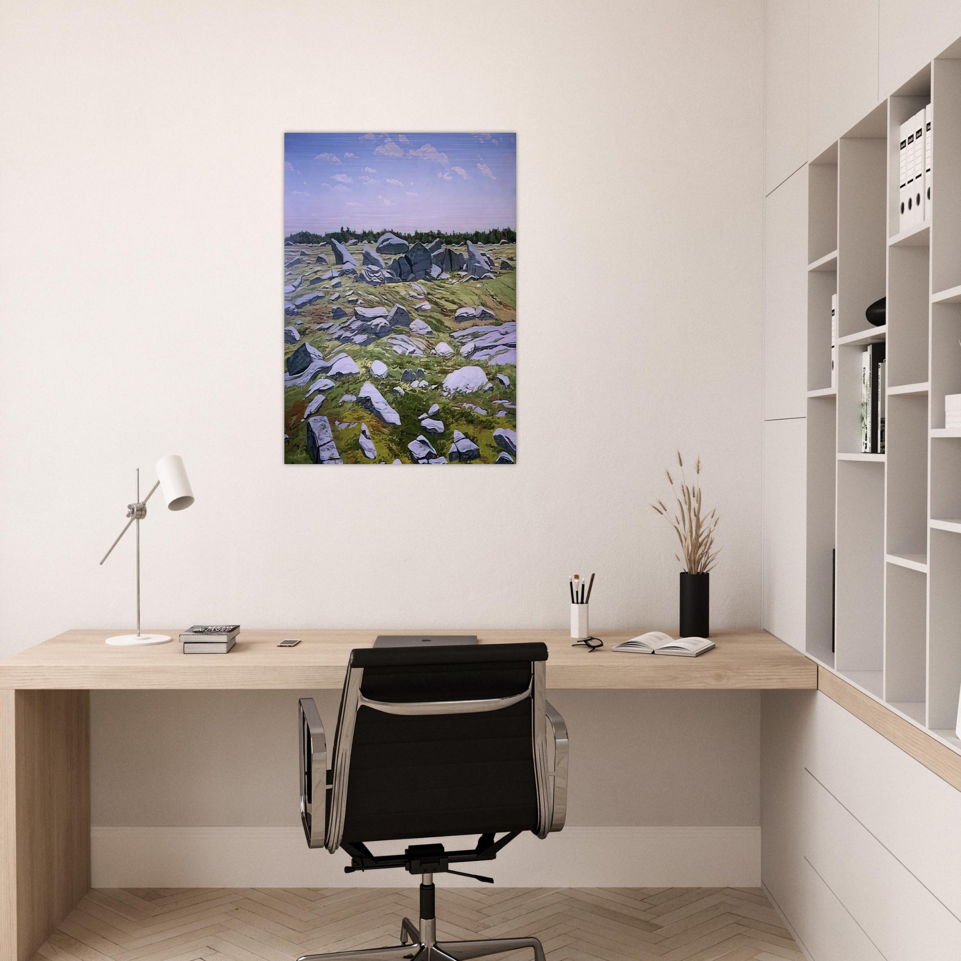 Midday Barren - 1983 - Neil Welliver Brushed Aluminum Print - 70x100 cm / 28x40 inches | Neil Welliver Aluminum Print | Neil Welliver Prints