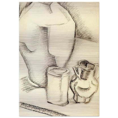 STILL LIFE WITH GOBLET - Juan Gris Brushed Aluminum Print - 70x100 cm / 28x40 inches | Juan Gris Aluminum Print | Juan Gris Prints