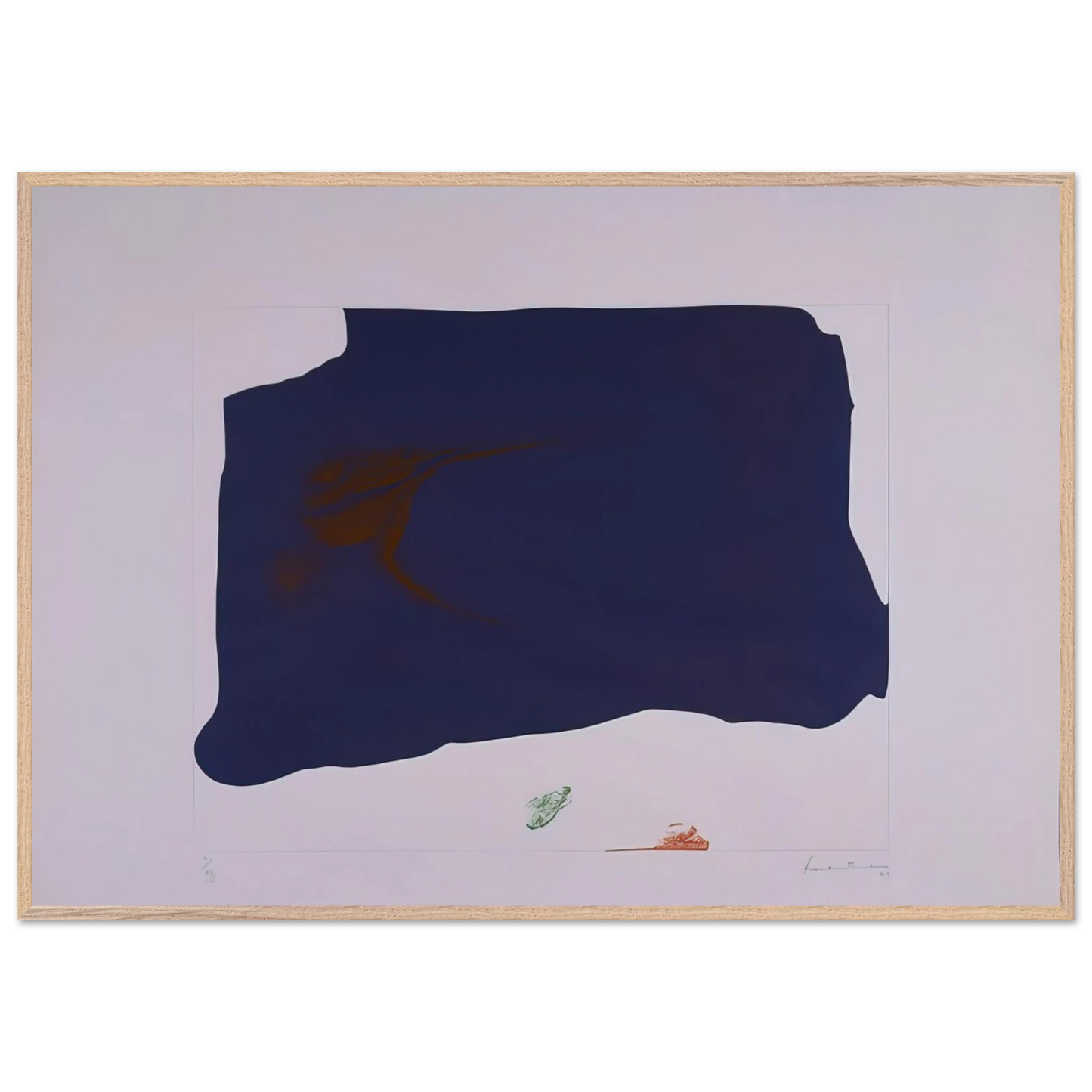 Helen Frankenthaler - Variation II on Mauve Corner - 1969 Wall art - 40x60 cm / 16x24 inches - Premium Wooden Framed Poster With Fine Art Paper-canvas - Black frame